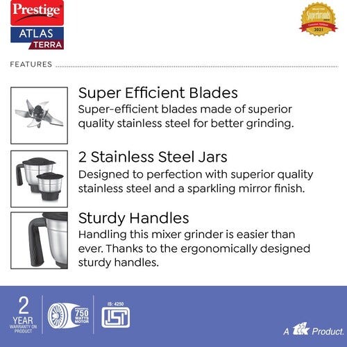 Prestige High Power 750 W Juicer Mixer Grinder