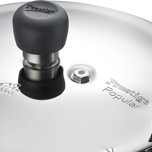 Prestige Popular Stainless Steel Pressure Cooker Combi Packs 3 + 2 Litre with 1 Outer Lid
