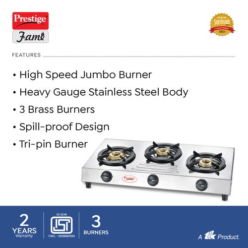 Prestige Fame Stainless Steel Gas Stove