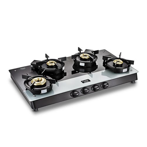 Prestige Svachh Duo Toughened Glasstop Liftable Burners Gas Stove (Black)