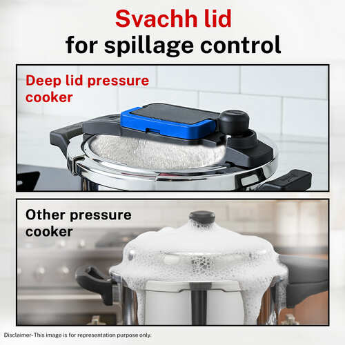 Prestige Svachh Flip-on Mini Stainless Steel Gas and Induction Compatible Pressure Cooker with Glass Lid, 3 Litre (Silver)