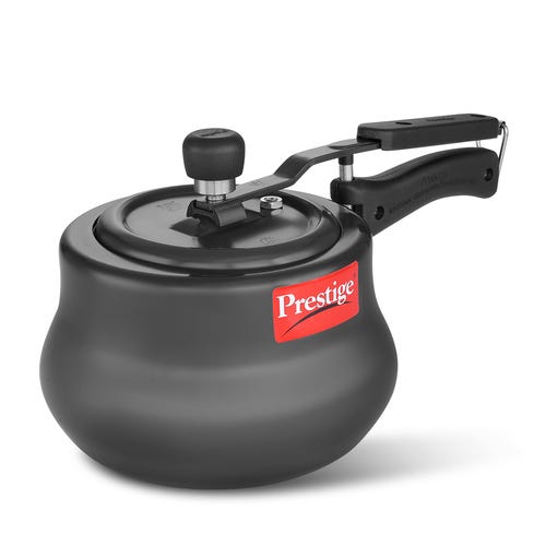 Prestige Nakshatra Plus Svachh Hard Anodised Aluminium Spillage Control Handi Pressure Cooker (Black)