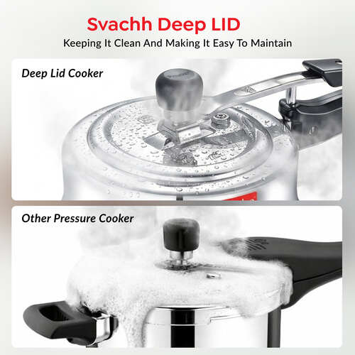 Prestige 2L Aluminium Nakshatra Pro Plus Svachh Pressure Handi | Deep Lid | Sturdy Handles | Anti-Bulge Base | 5 Yrs Warranty | ISI Certified