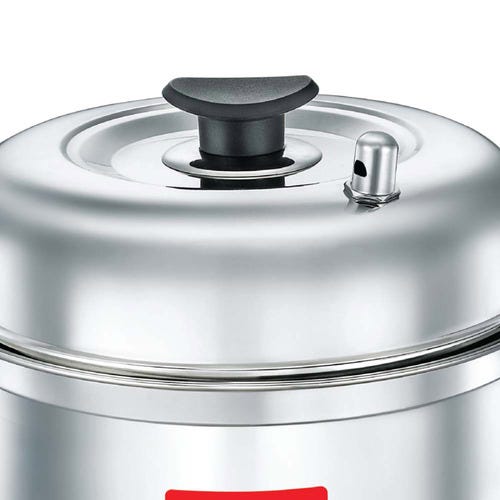 Prestige Super Stainless Steel Steam Vent Idli Cooker, 6 Plate (Silver)