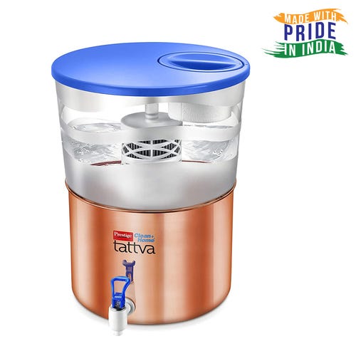 Prestige CleanHome Tattva 2.1  CU ST Copper Straight Wall Water Purifier, 16 L