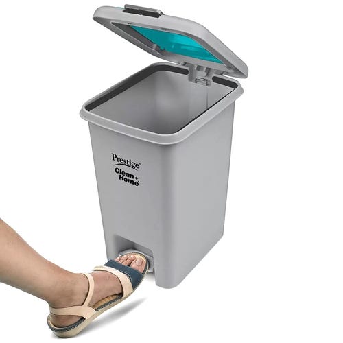 Prestige Prestige Clean Home Flip Bin 15 ltr Dual Plastic Dustbin (Grey)