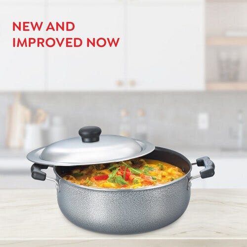 Prestige Omega Select Plus 5 Layer Non-stick Sauce Pan with Lid (Charcoal Grey)