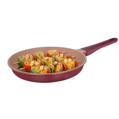 Prestige Omega Die-Cast Non-Stick Grill Pan | 3-Layer Coating | Die-Cast Body | Metal Spoon Friendly | Heavy Base 24 cm