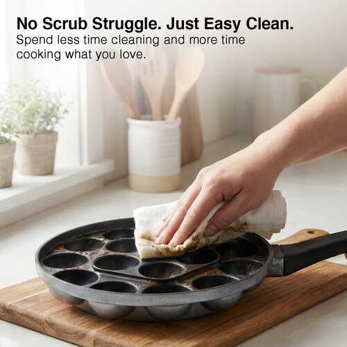 Prestige Omega Select Plus Paniyarakkal with Lid 24 cm (Aluminium, Non-stick)