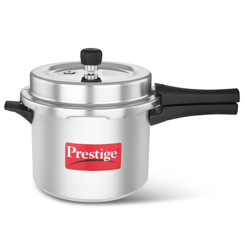 Prestige Popular Plus Svachh Virgin Aluminium Spillage Control Pressure Cooker, 5 L (Silver)