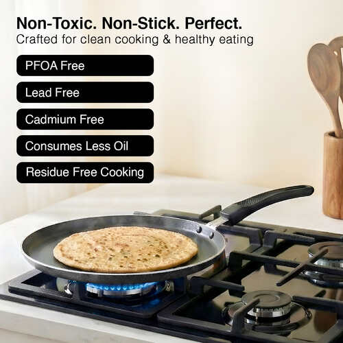 Omega Select Plus Aluminium Non-Stick Omni Tawa with Sleeve Packing Dia 27.5 cm