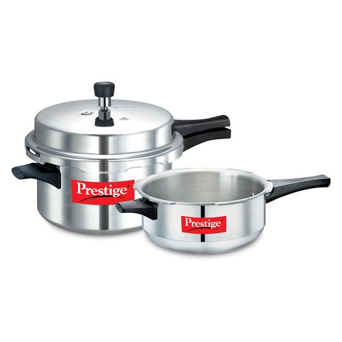 Prestige Popular Pressure Cooker Combi 7.5 Ltr & Sr Deep Pan Body 3.5 Ltr without Lid