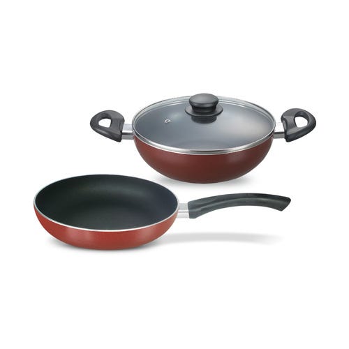Kadai Dia 24 cm with Glass Lid - 1 Unit, Fry Pan Dia 24 cm - 1 Unit