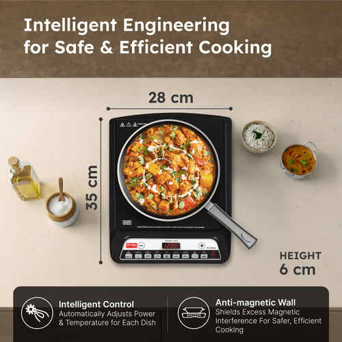 Prestige PIC 20 NEO Induction Cooktop 1600W|Indian Menu Options| Automatic Voltage Regulator| Timer with user pre-set