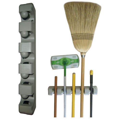 Prestige CleanHome PMH 05 Mop Holder with 5 Slots and 6 Hooks (Black)