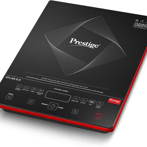 Prestige 2000 W Induction Cooktop Touch Panel (Black, Red, Atlas 2.0)