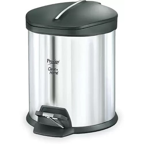 Prestige CleanHome PFBP 12.0 Flip Bin with Lid, 12L (Silver)