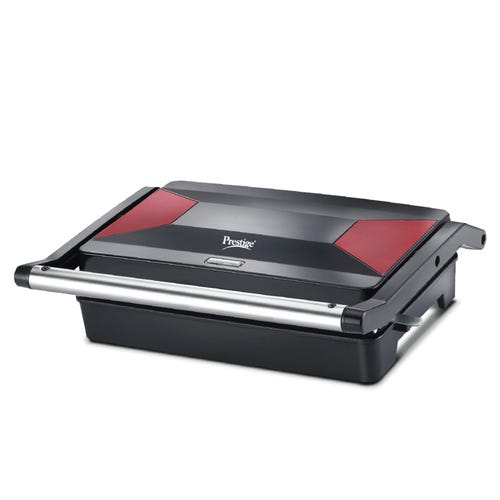 Prestige PEG 6.0 Non-Stick Coating 1000 W Electric Grill (Red and Black)