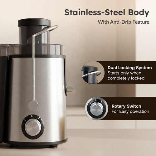 Prestige PCJ 7.0 Stainless Steel Centrifugal Juicer 500 W (SIlver, Black)