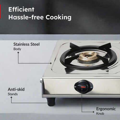 PRESTIGE PRIME LP GAS STOVE (STAINLESS STEEL BODY AND 2 BRASS BURNERS)