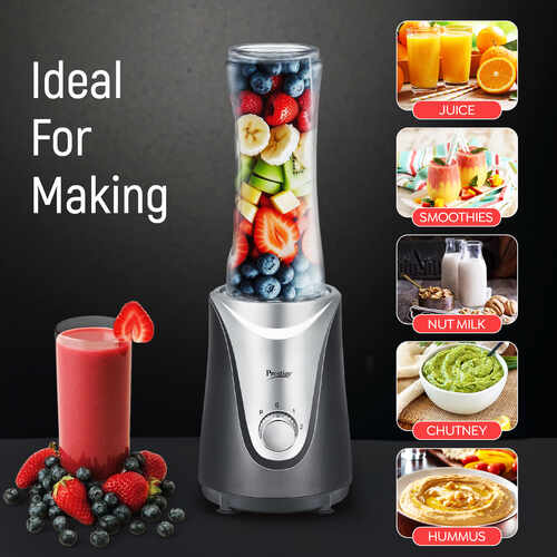 Prestige 350 Watts Nutri-Mix 1.0 Mixer Grinder with 2 Jars|Compact Design| Multipurpose Jars| Overload Protection| Sipper Lids