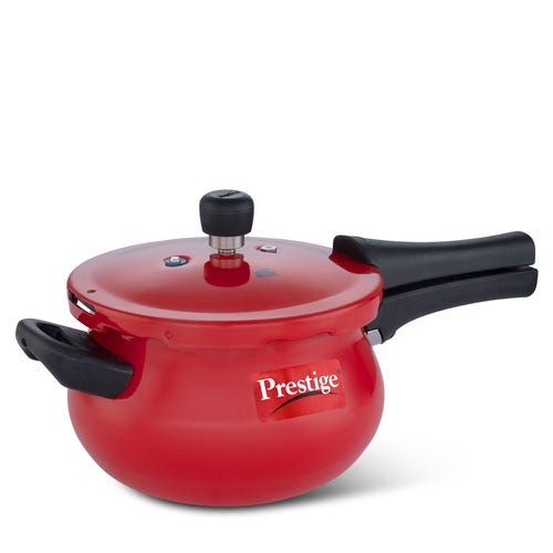 Prestige Deluxe Plus Aluminium Outer Lid Pressure Handi, Red