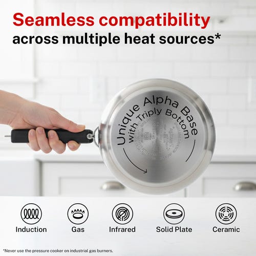 Prestige Nakshatra Alpha Svachh Stainless Steel Spillage Control Pressure Cooker 2 L (Silver)