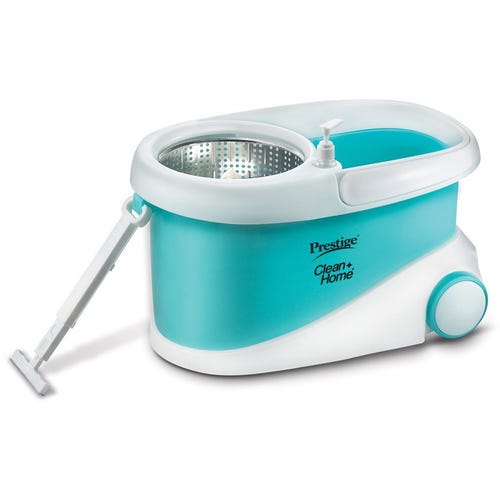 Prestige CleanHome PSB 10 Magic Mop with 2 Mop-heads and Twin Buckets (Blue)