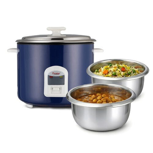 Prestige Electric Rice Cooker - Cute 2.8-2 SS (2.8 L Open Type, with Stainless Steel Cooking Pan - 2 Unit)