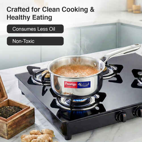 Prestige 16cm/1.5L Tri-Ply Stainless Steel Splendid Sauce Pan with Lid