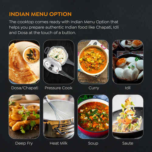 Prestige Spark 1200 W Induction Cooktop(Unique Dual Heat Sensors, Power Saving Technology, Indian Menu Options, Black)