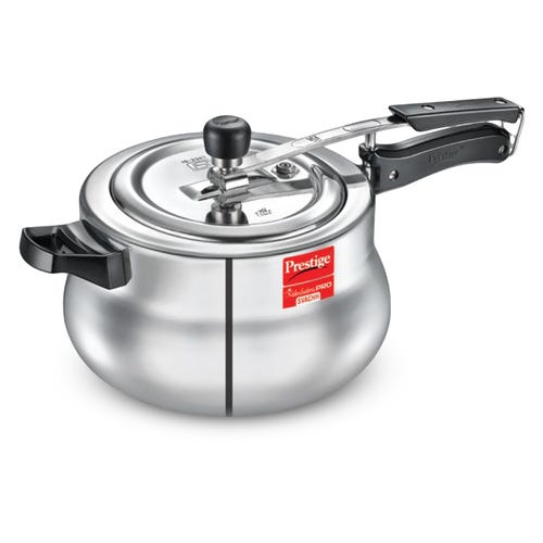 Prestige 5L Aluminium Nakshatra Pro Plus Svachh Pressure Handi | Deep Lid | Sturdy Handles | Anti-Bulge Base | Metallic Plug | 5 Yrs Warranty | ISI Certified