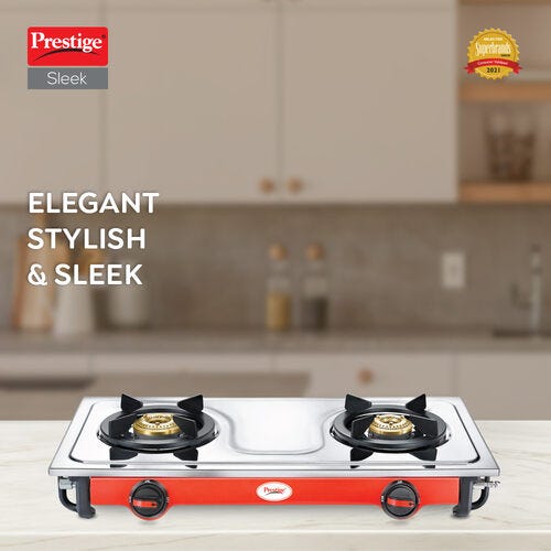 Prestige Sleek Stainless Steel Gas Stove (2 Burners)