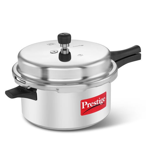 Prestige Popular Plus Virgin Aluminium Gas and Induction Compatible Pressure Cooker, 7.5 L (Silver)