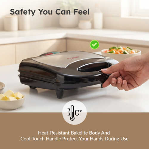 Prestige PGMFS Sandwich Toaster 700W with Non-stick Fixed Grilled Plates