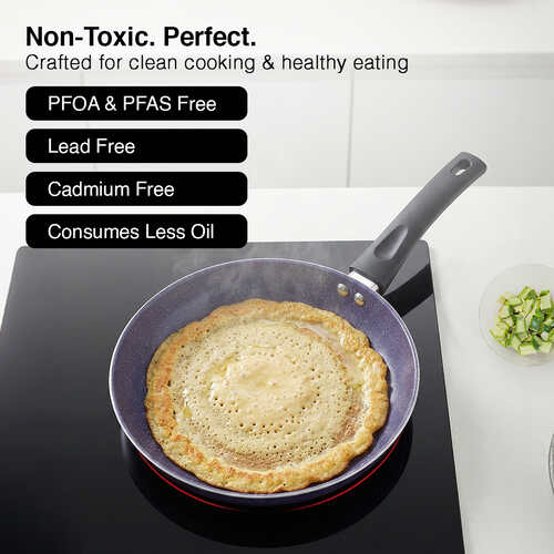 Prestige Ceraglide Ceramic Coated 26 cm Non-Stick Fry Pan | Consumes Less Oil | Preferred For High Heating & Even Heating | Stain-Resistant | Gas & Induction Compatible | No Harmful Chemicals