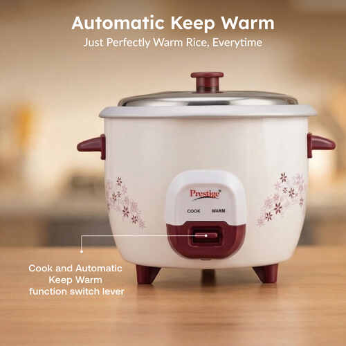 Prestige Delight Electric Rice Cooker - PRWO- Red (1.5L Open Type)
