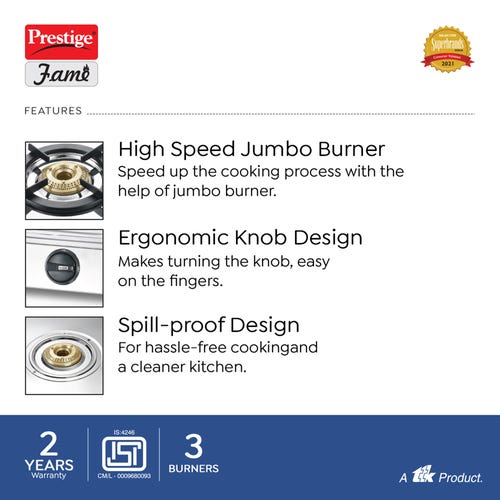 Prestige Fame Stainless Steel Gas Stove