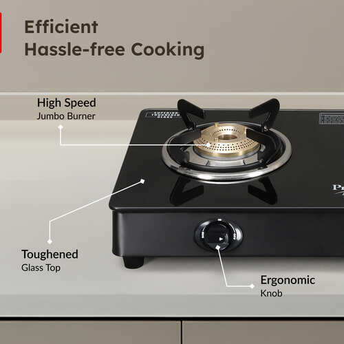 Prestige Marvel Plus Toughened Glass Top Gas Stove (2 Burners) - GTM 02-Black