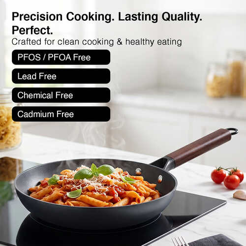 Prestige Castlite Patterned Enamel Coated Cast Iron Fry Pan 24cm/1.5L | High Heat Retention, Rust-Proof | Gas & Induction Compatible | Low-Oil Cooking | Stay-Cool Handle | Easy Clean | 15Y Warranty