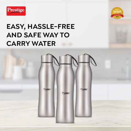 Prestige Thermopro PSWBC 11 Stainless Steel Water Bottle, 0.5L (Silver)
