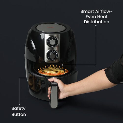 Prestige PAF 4.0 2.5L 1400 Watts Air Fryer, Black | Easy Controls | Even Heat Distribution | Up to 80% Less Oil Usage
