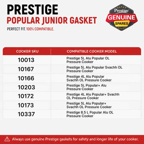 Prestige Popular Junior Pressure Cooker Gasket