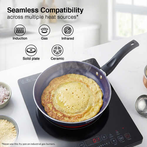 Prestige Ceraglide Ceramic Coated 18 cm Non-Stick Fry Pan | Consumes Less Oil | Preferred For High Heating & Even Heating | Stain-Resistant | Gas & Induction Compatible | No Harmful Chemicals