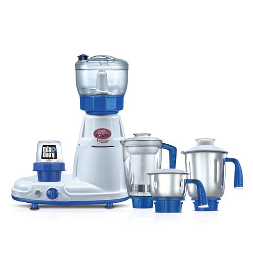 Prestige Delux LS 750 W Mixer Grinder, 5 Jars (1500 ml, 1500 ml, 300 ml) (Blue)