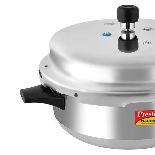 Prestige Deluxe Plus Aluminium Outer Lid Senior Pressure Pan, 6 Litre, Silver