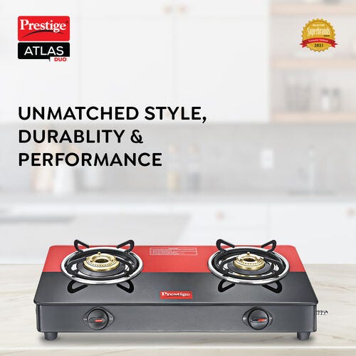 Prestige Atlas Duo Toughened Glass Gas Stove