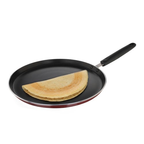 Prestige Omega Deluxe Aluminium Induction Base Non-Stick Omni Tawa, (Red) 30 cm