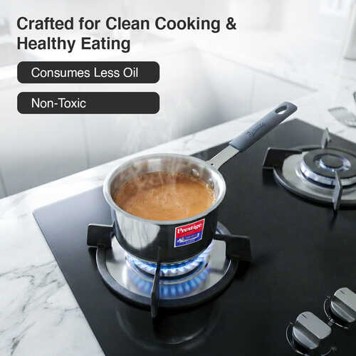 Prestige 10cm/400ml Tri-Ply Stainless Steel Cute Sauce Pan|Gas & Induction Compatible| Even Heat Distribution|Perma-Cool Handles|Thick Gauge|Life Time Warranty