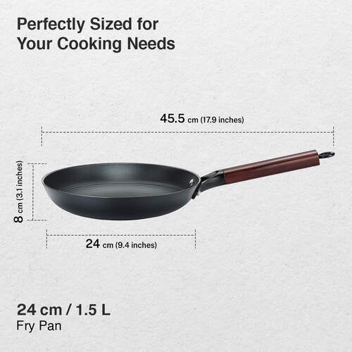 Prestige Castlite Patterned Enamel Coated Cast Iron Fry Pan 24cm/1.5L | High Heat Retention, Rust-Proof | Gas & Induction Compatible | Low-Oil Cooking | Stay-Cool Handle | Easy Clean | 15Y Warranty